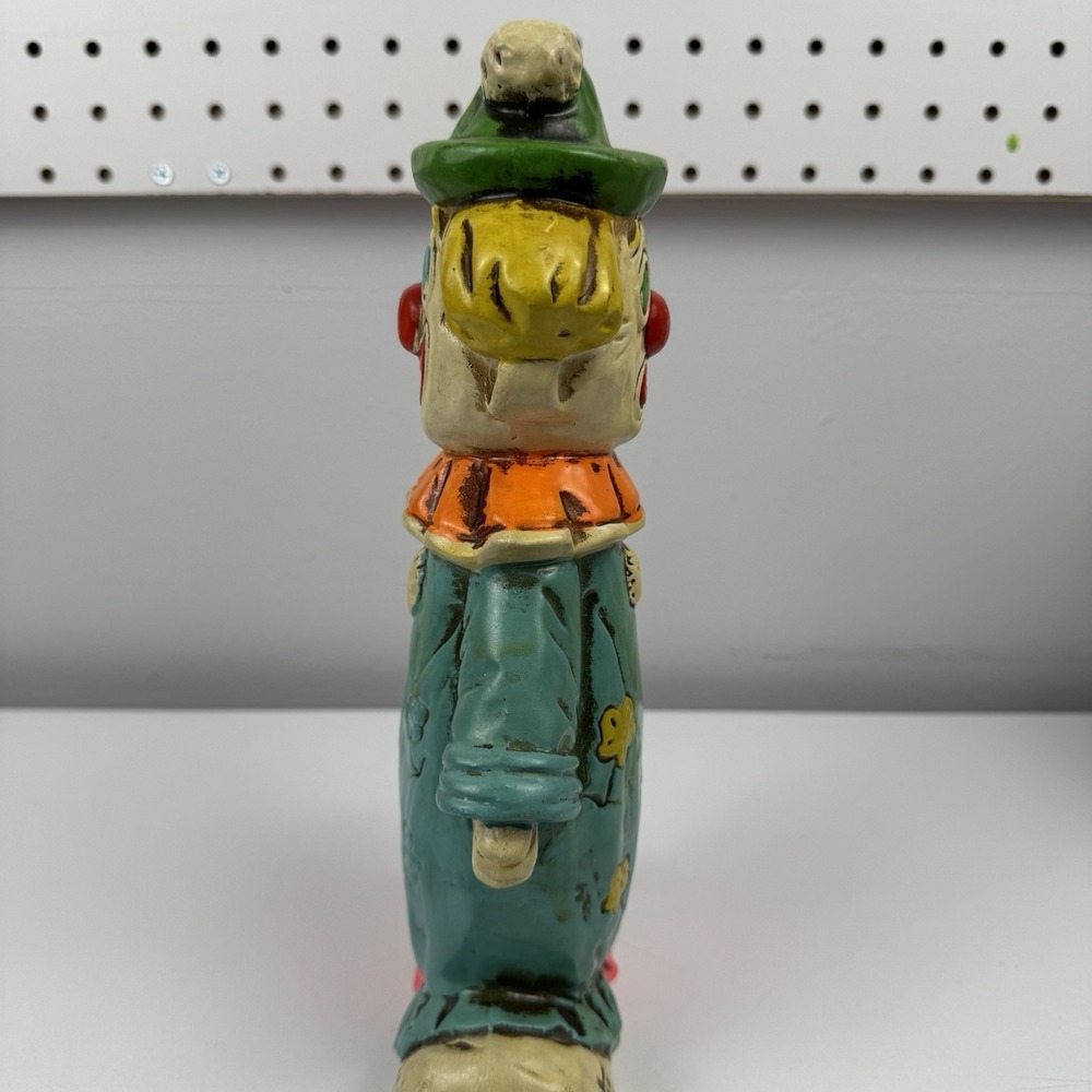 Vtg Double-Faced Clown Bank 60s Chalkware‎ Happy Sad Circus Decor - Picture 10 of 13